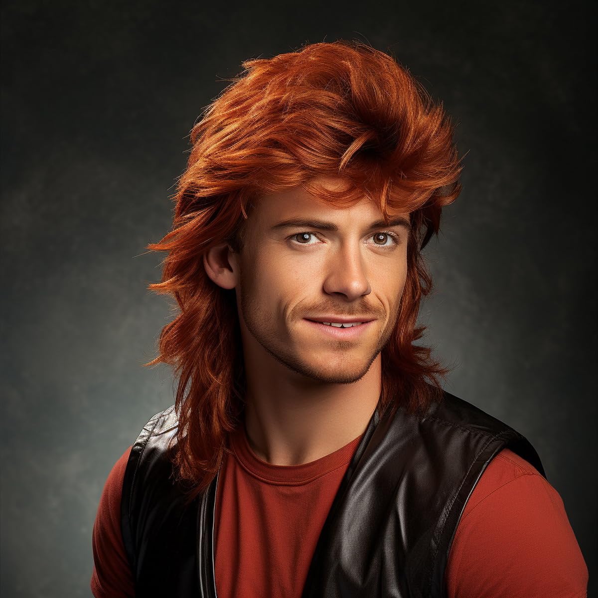 Foto 2 pulgar | Peluca Ginger Mullet Para Hombre Adulto, Pop Rock, Joe Dirt, Años 70 Y 80 - Venta Internacional.