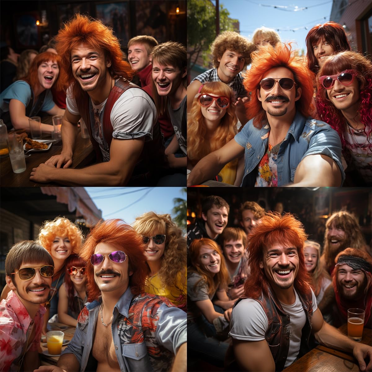 Foto 3 | Peluca Ginger Mullet Para Hombre Adulto, Pop Rock, Joe Dirt, Años 70 Y 80 - Venta Internacional.