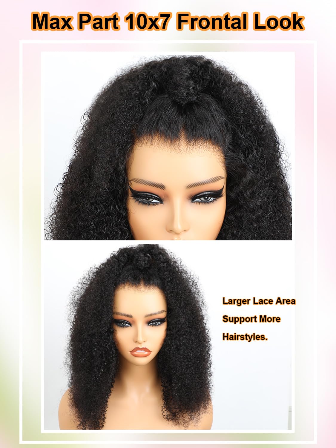 Foto 3 | Peluca Domiso Max Part, 10 X 7 Pulgadas, Pelo Humano Rizado, Afro Rizado, 18 Pulgadas - Venta Internacional.