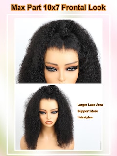 Foto 3 | Peluca Domiso Max Part, 10 X 7 Pulgadas, Pelo Humano Rizado, Afro Rizado, 18 Pulgadas - Venta Internacional.