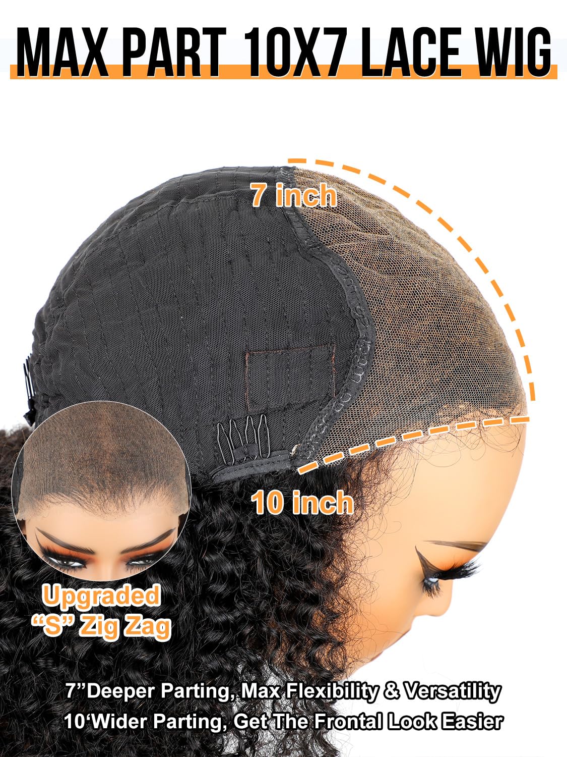 Foto 6 | Peluca Domiso Max Part, 10 X 7 Pulgadas, Pelo Humano Rizado, Afro Rizado, 18 Pulgadas - Venta Internacional.