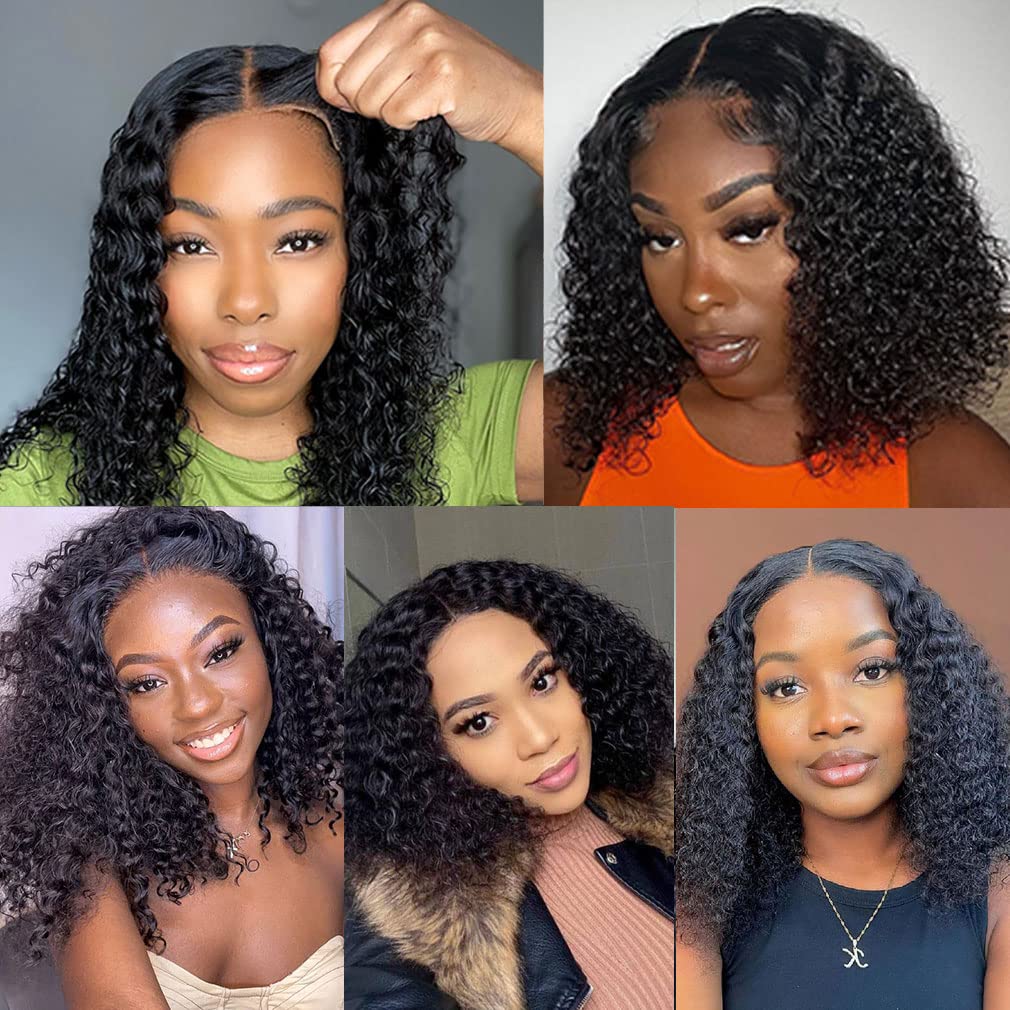 Foto 5 | Peluca Domiso Deep Wave Bob, 35 Cm, Cabello Humano Con Encaje En La Parte Delantera, 14 Pulgadas - Venta Internacional.