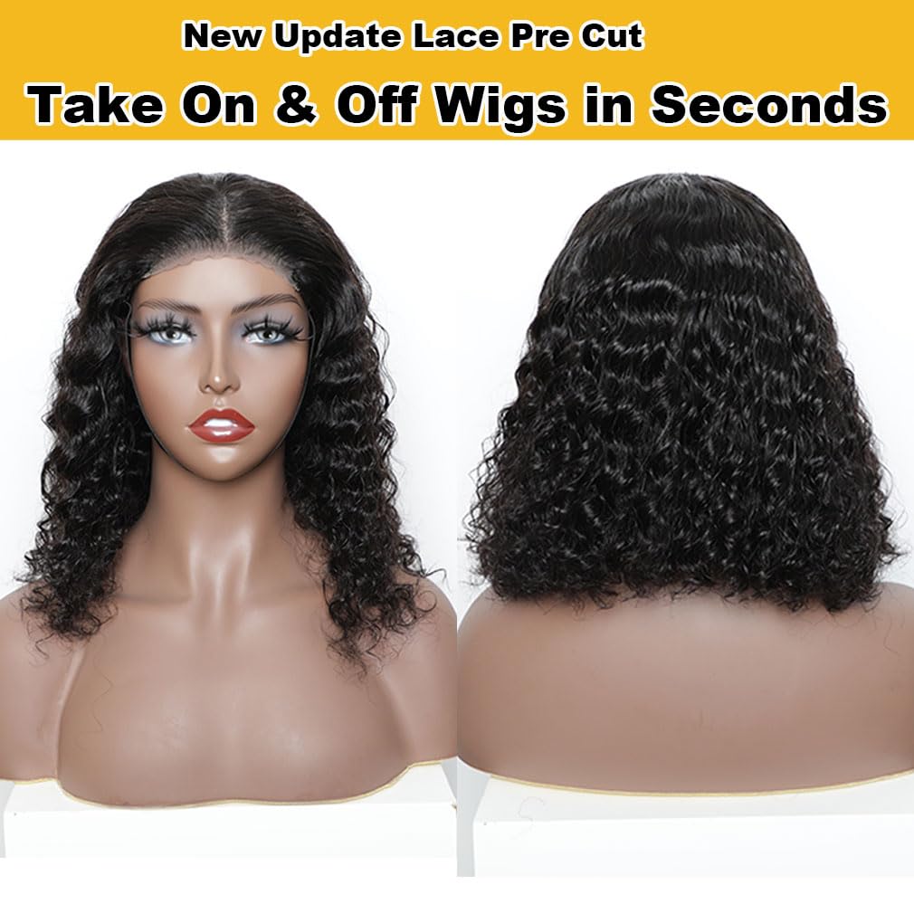 Foto 8 pulgar | Peluca Domiso Deep Wave Bob, 35 Cm, Cabello Humano Con Encaje En La Parte Delantera, 14 Pulgadas - Venta Internacional.