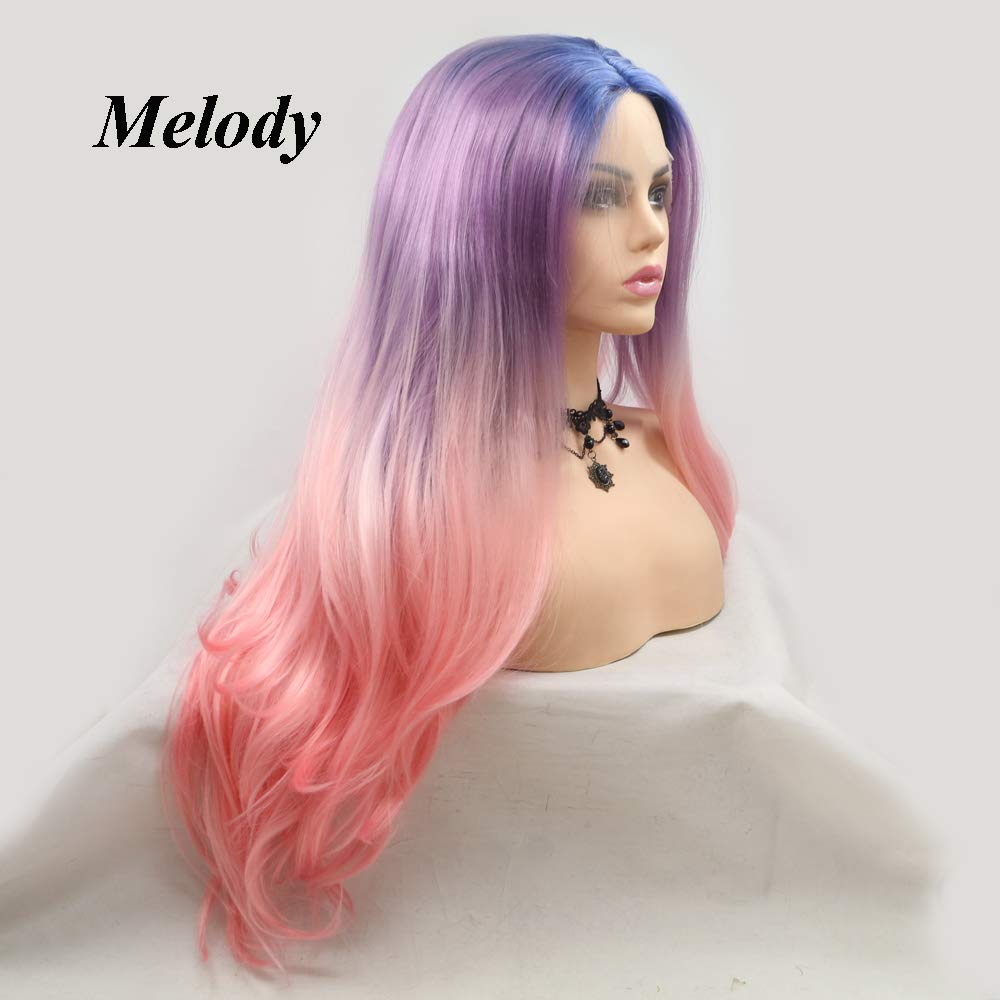 Foto 3 pulgar | Peluca Sintética Melody Purple Pink Ombre para Mujer - Venta Internacional