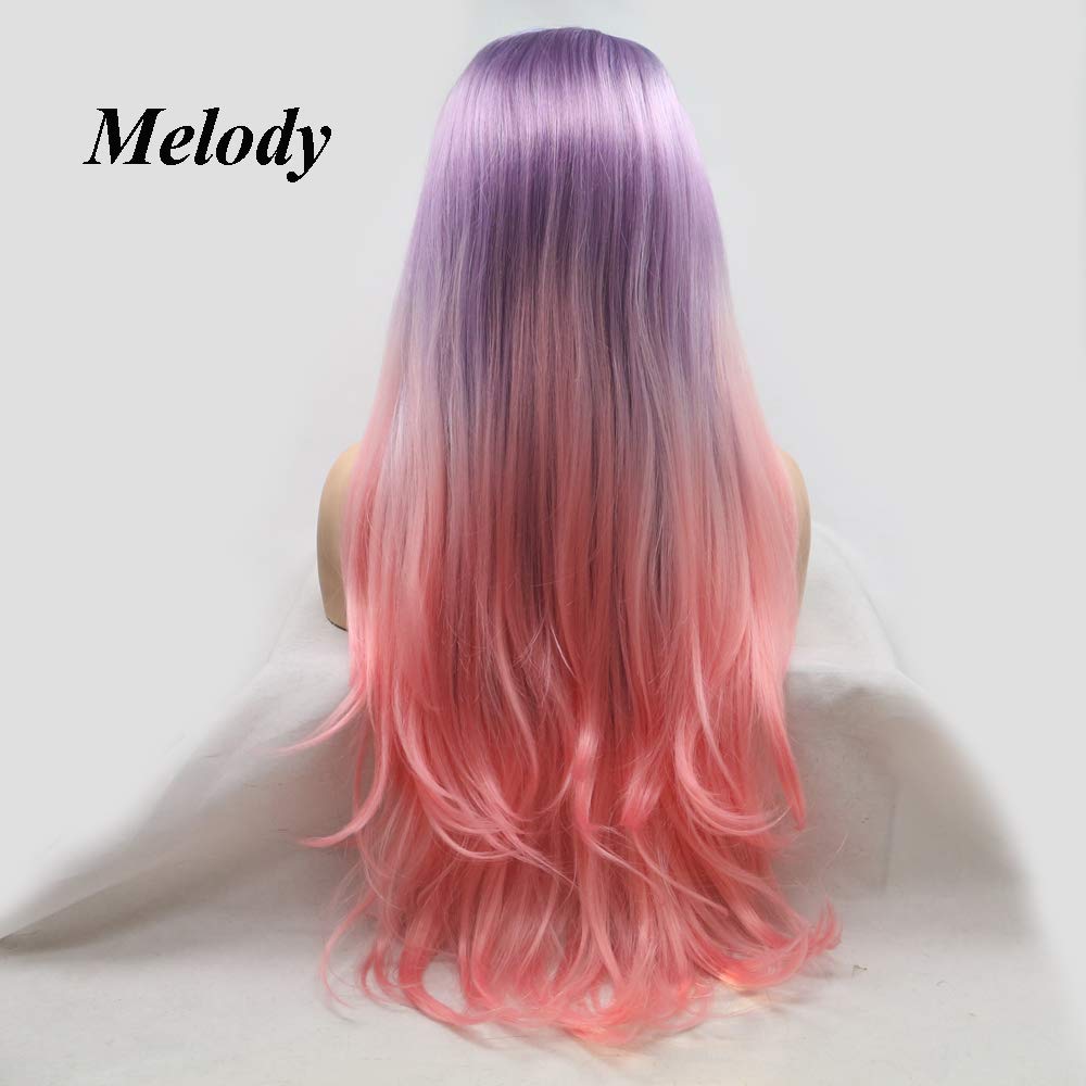 Foto 5 pulgar | Peluca Sintética Melody Purple Pink Ombre para Mujer - Venta Internacional