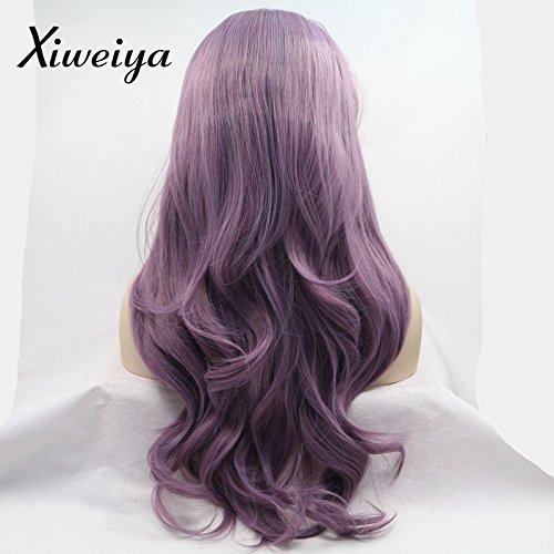 Foto 4 pulgar | Peluca Xiweiya Graceful, Larga Y Ondulada, Con Encaje En La Parte Delantera, Violeta - Venta Internacional.