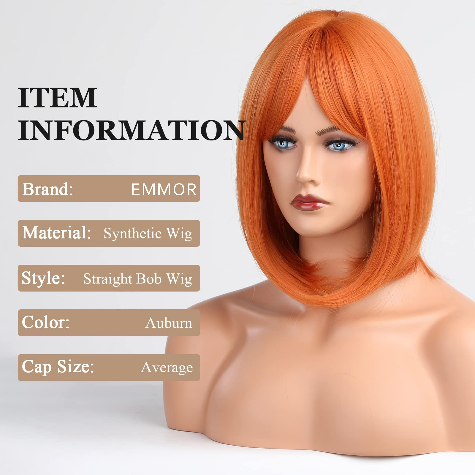 Foto 3 pulgar | Peluca Emmor Orange Bob Con Flequillo 14 Para Mujer Sintética - Venta Internacional.