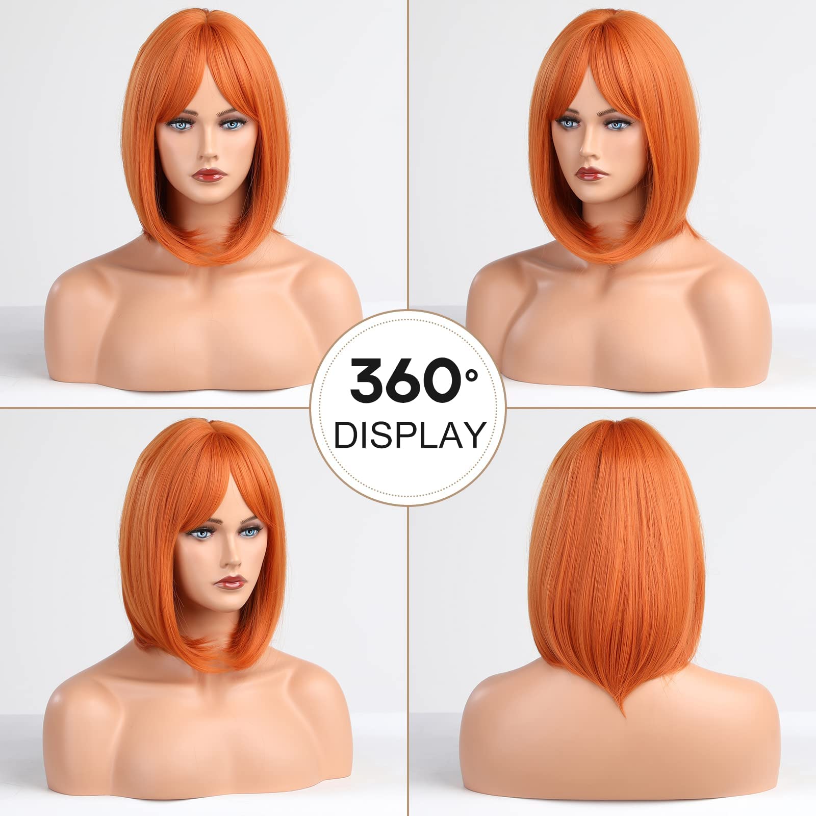 Foto 4 pulgar | Peluca Emmor Orange Bob Con Flequillo 14 Para Mujer Sintética - Venta Internacional.