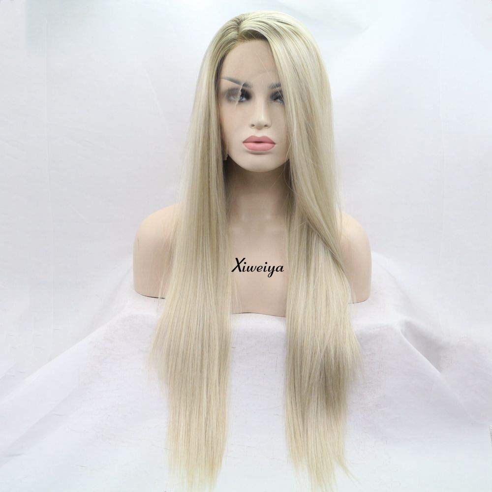 Foto 3 | Peluca Sintética Xiweiya, Larga, Recta, Degradada, Rubio Claro, 60 Cm - Venta Internacional.