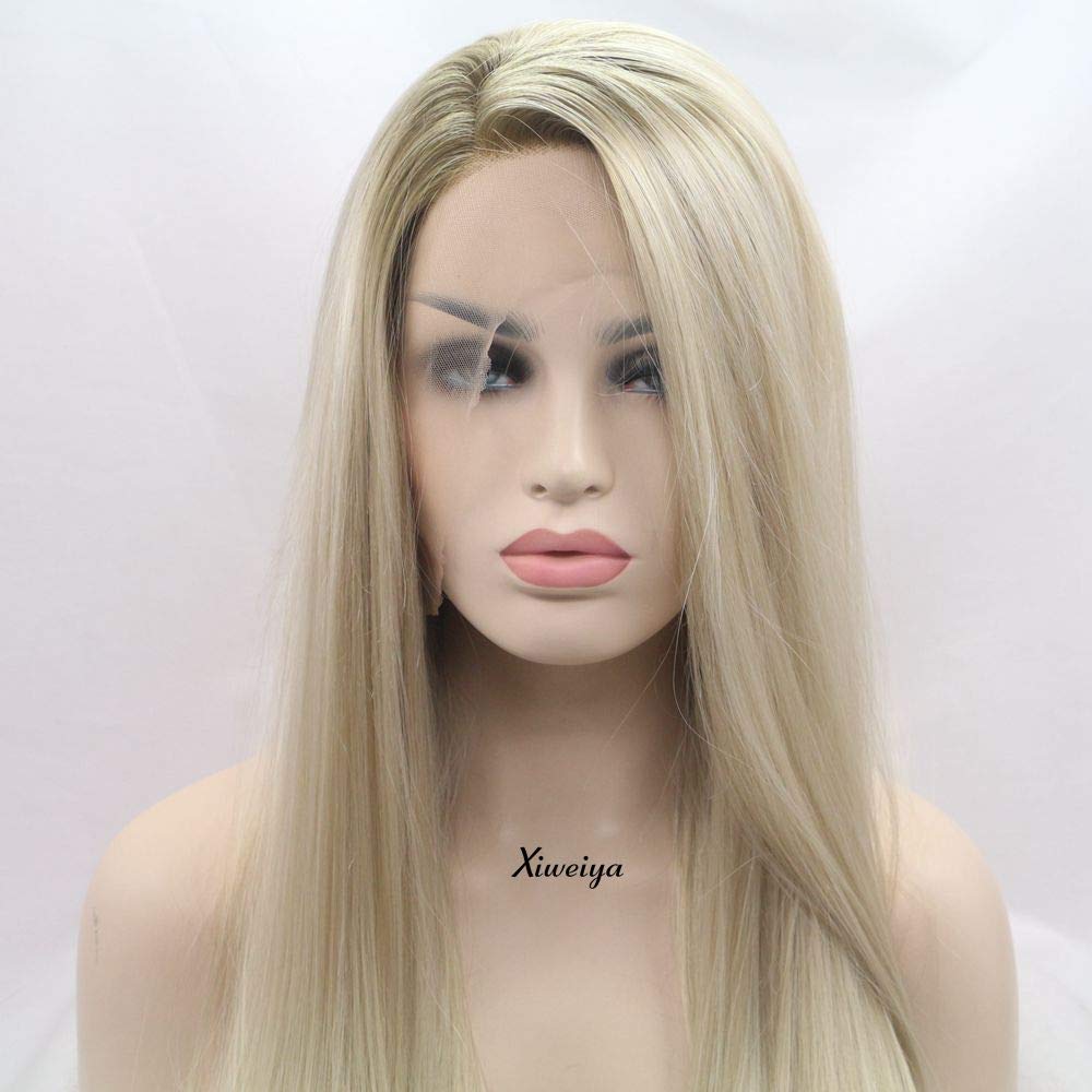 Foto 4 | Peluca Sintética Xiweiya, Larga, Recta, Degradada, Rubio Claro, 60 Cm - Venta Internacional.