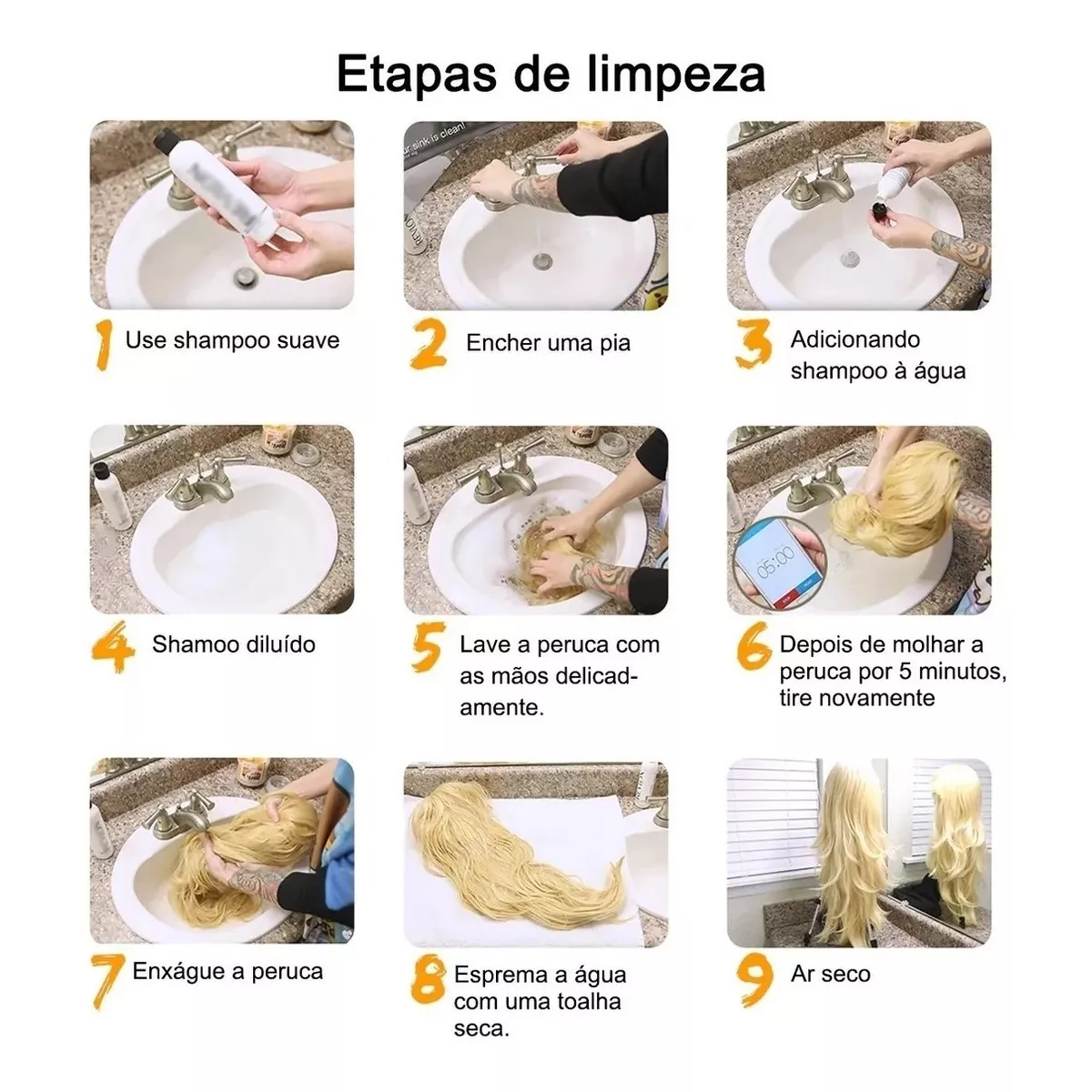 Foto 5 pulgar | Peluca Sintética Larga Ondulada Super Clara Para Mujer, Rubia