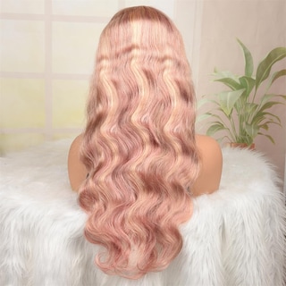 Foto 5 | Peluca De Encaje En La Parte Delantera Rina Pink Con Reflejos Rubios, 100% Cabello Humano - Venta Internacional.