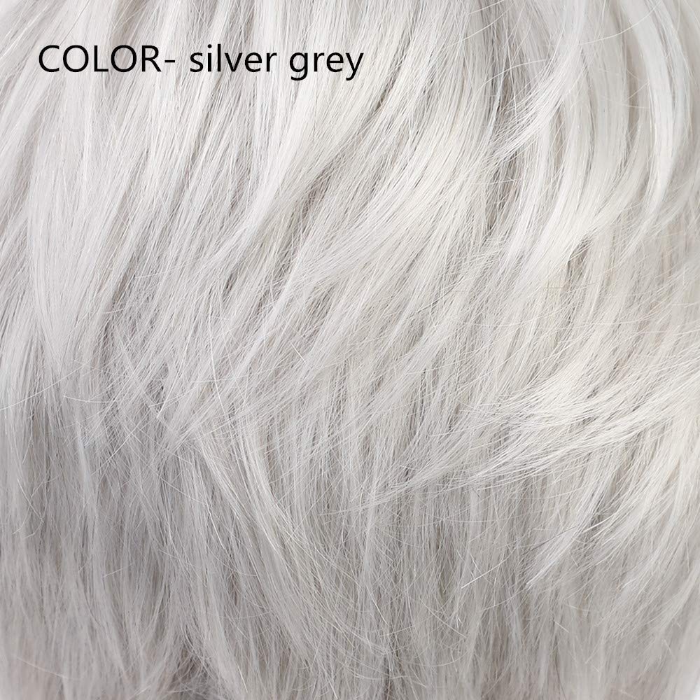 Foto 7 pulgar | Peluca Emmor De Pelo Humano Corto Gris Plateado Con Mezcla De Duendecillo Rizado - Venta Internacional.