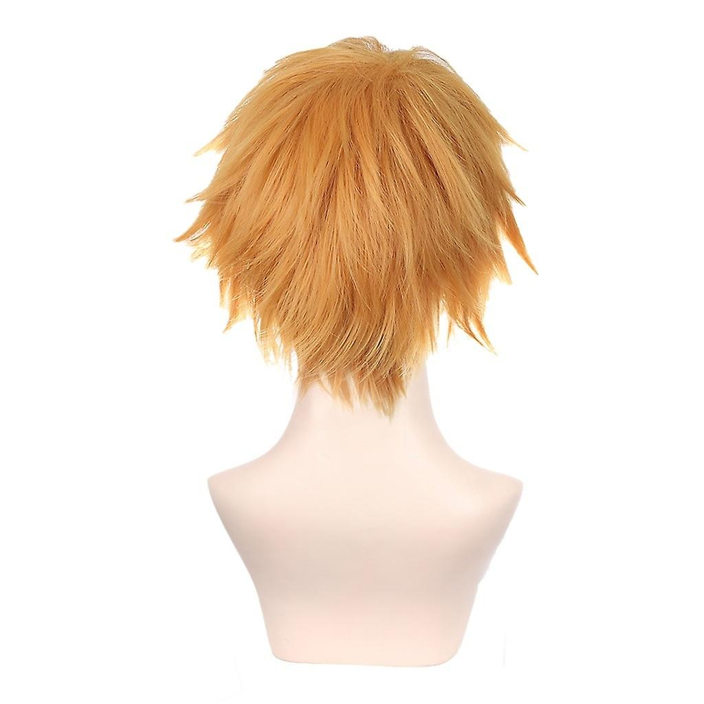 Foto 6 pulgar | Peluca Corta Para Cosplay Huoguo  Naranja  Plateada Y Blanca  Sintética - Venta Internacional.