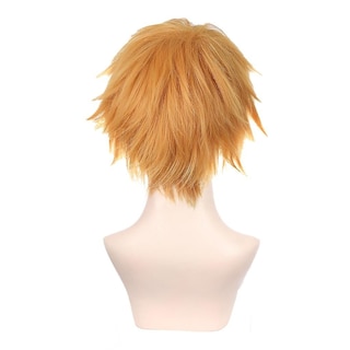 Foto 5 | Peluca Corta Para Cosplay Huoguo Naranja Plateada Y Blanca Sintética - Venta Internacional.