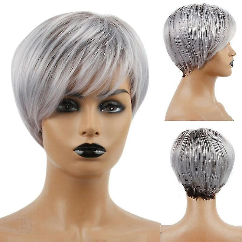 Foto 1 | Extensiones De Cabello  Pelucas De Duendecillo De Corte Corto Para Mujer  Color Gris Plateado - Venta Internacional.