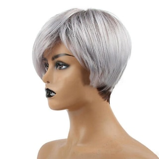 Foto 4 | Extensiones De Cabello Pelucas De Duendecillo De Corte Corto Para Mujer Color Gris Plateado - Venta Internacional.