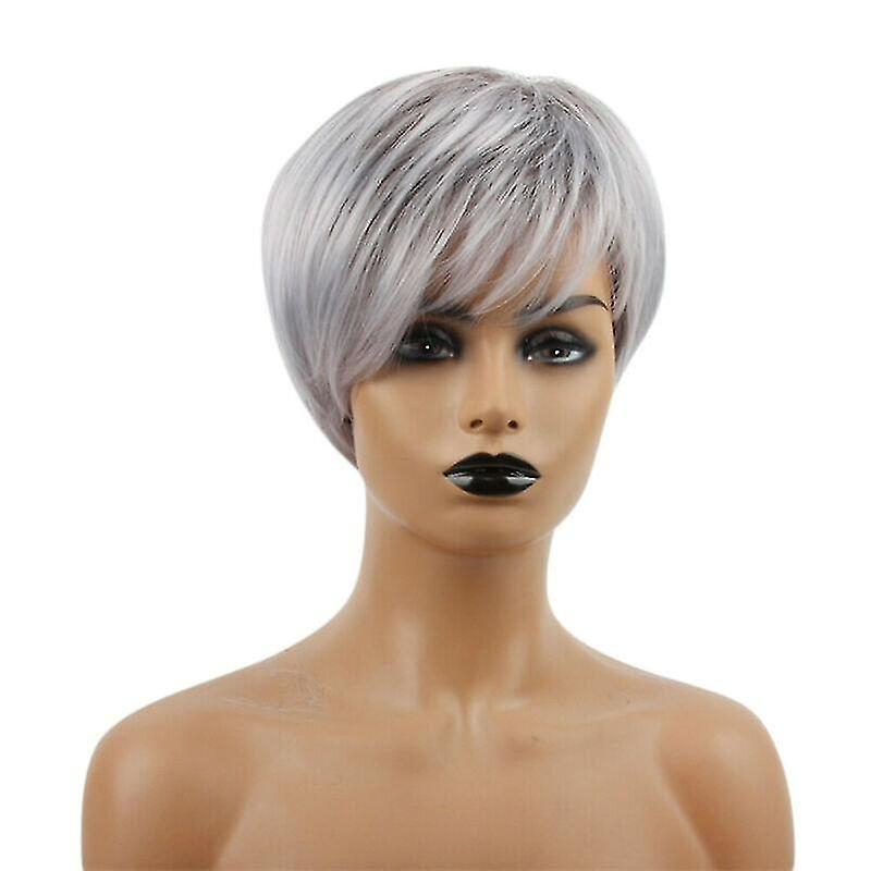 Foto 3 pulgar | Extensiones De Cabello Huoguo  Peluca Para Mujer  Corte Corto  Color Gris Plateado - Venta Internacional.