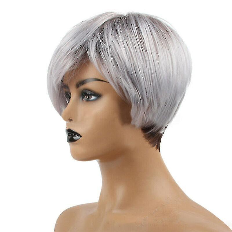 Foto 5 pulgar | Extensiones De Cabello Huoguo  Peluca Para Mujer  Corte Corto  Color Gris Plateado - Venta Internacional.