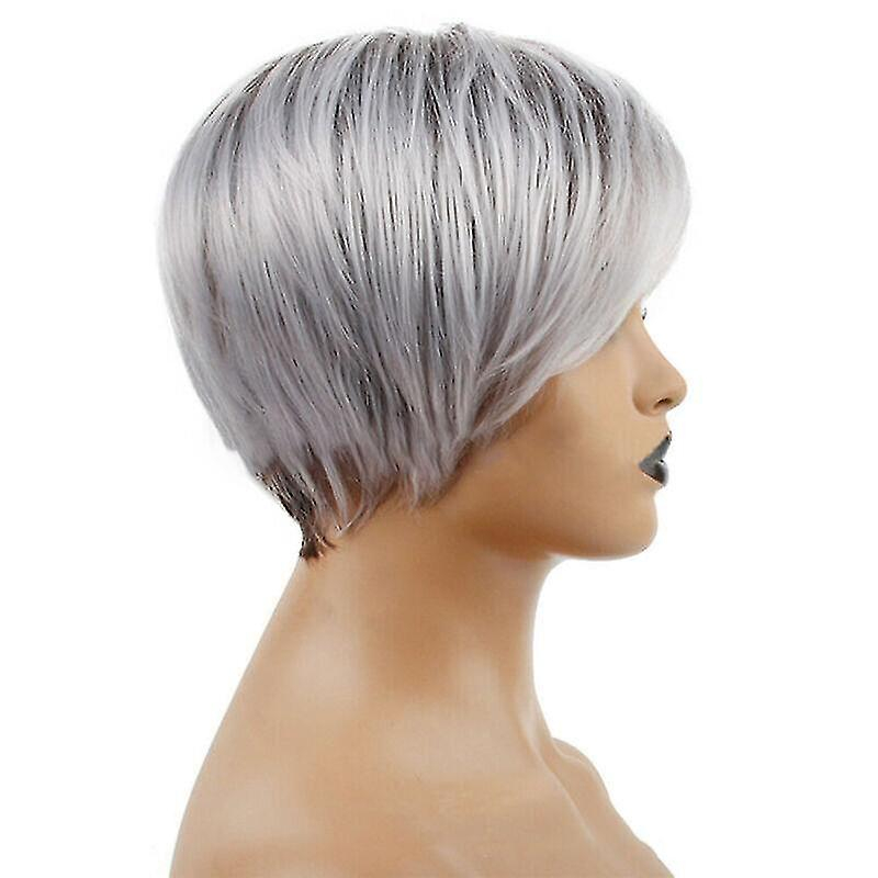 Foto 6 pulgar | Extensiones De Cabello Huoguo  Peluca Para Mujer  Corte Corto  Color Gris Plateado - Venta Internacional.