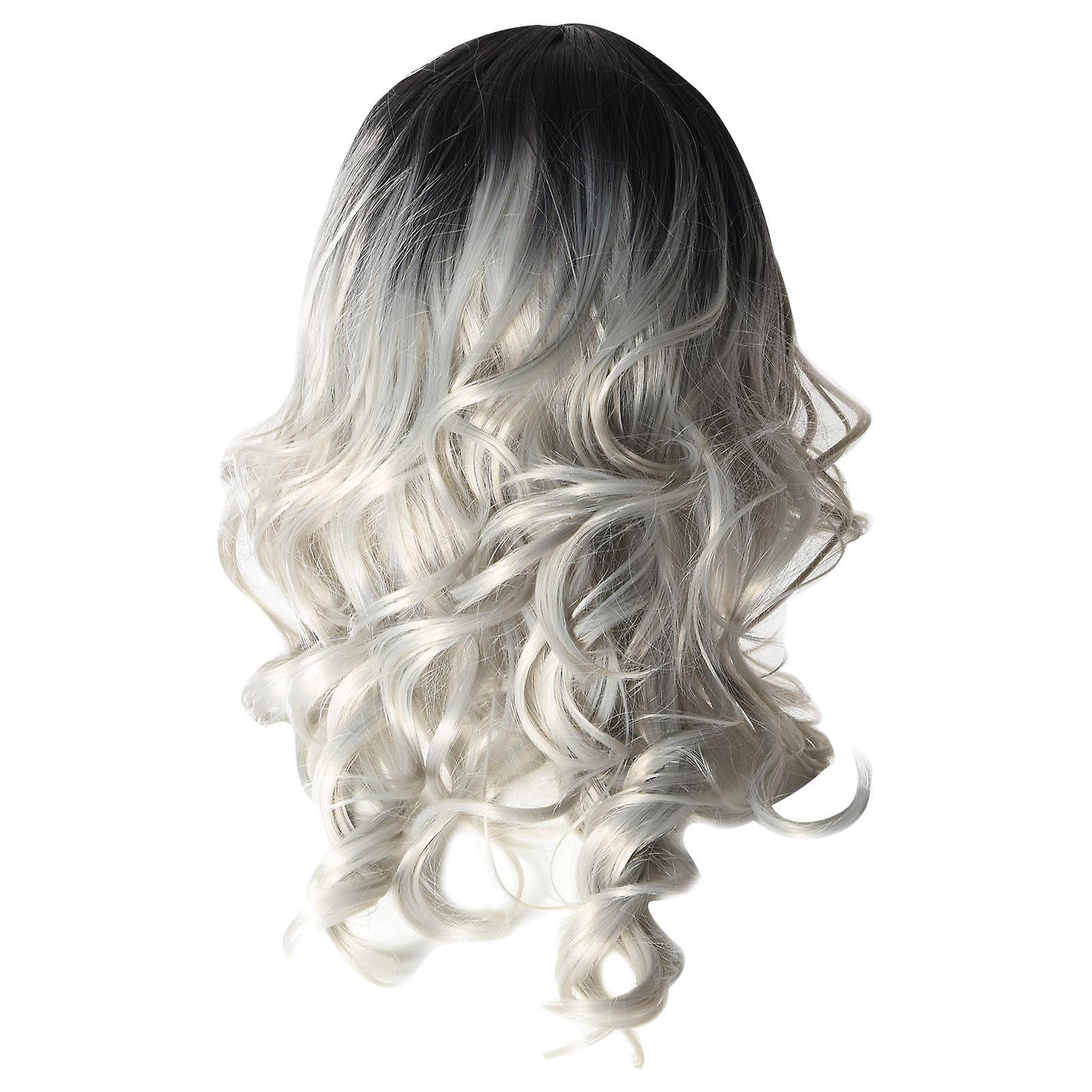 Foto 2 pulgar | Peluca Huoguo  38 Cm  Pelo Humano Corto Y Ondulado  Rosa  Gris  Para Mujer - Venta Internacional.