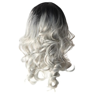 Foto 1 | Peluca Huoguo 38 Cm Pelo Humano Corto Y Ondulado Rosa Gris Para Mujer - Venta Internacional.