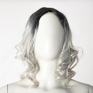 Foto 3 | Peluca Huoguo 38 Cm Pelo Humano Corto Y Ondulado Rosa Gris Para Mujer - Venta Internacional.