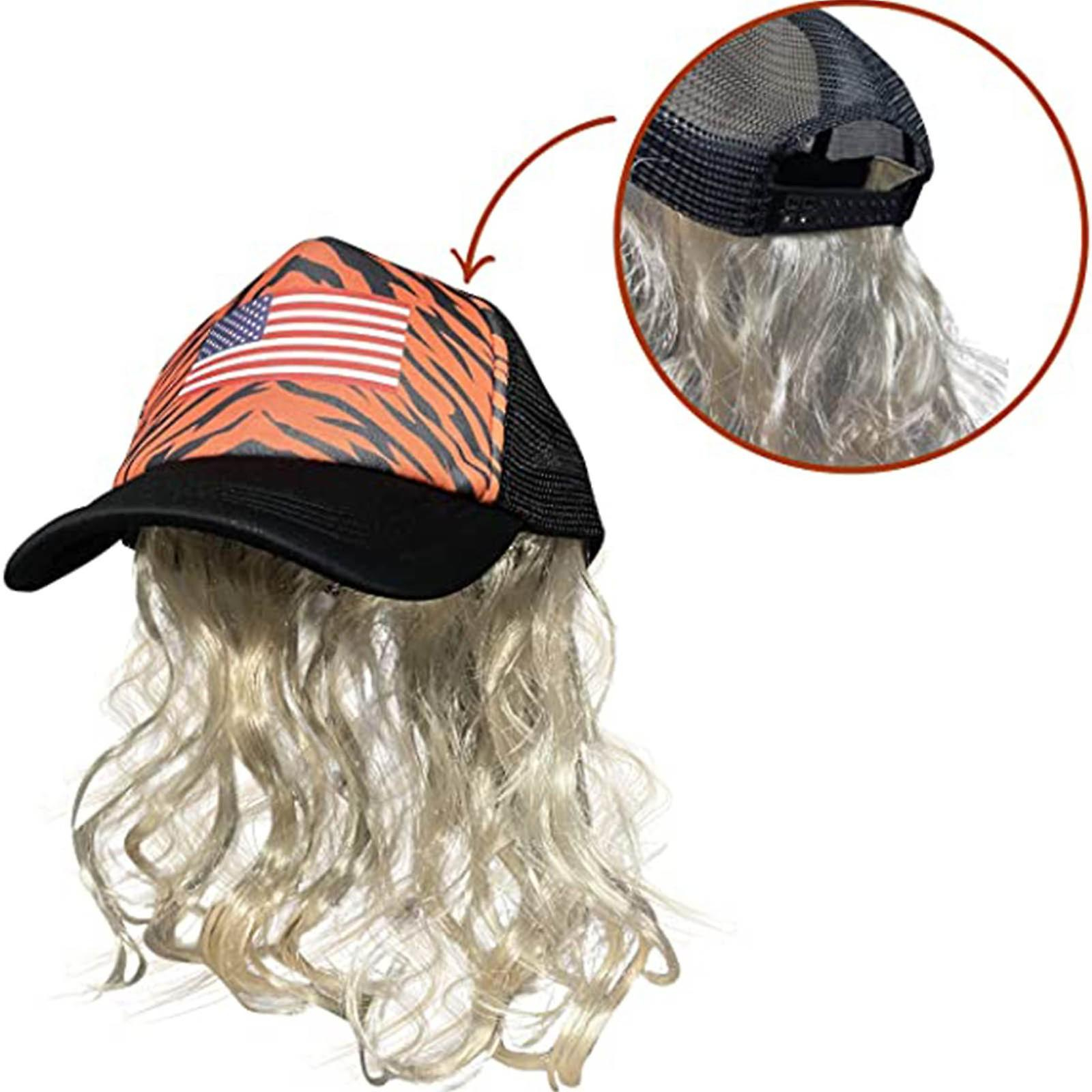 Foto 4 | Peluca Rubia Para Disfraz De Cosplay Con Clip Para Sombrero  Pendientes Y Bigote - Venta Internacional.