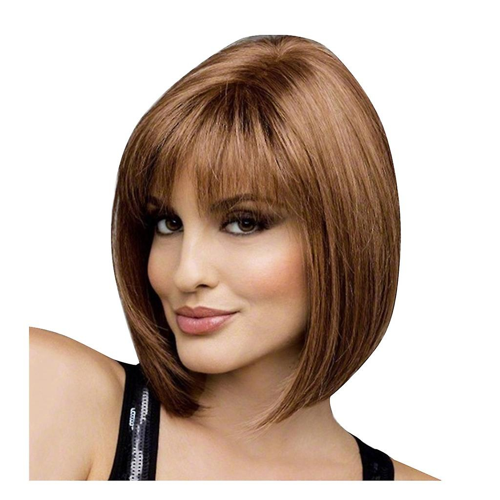 Foto 4 pulgar | Peluca De Moda Huoguo De Pelo Sintético Marrón Para Mujer - Venta Internacional.