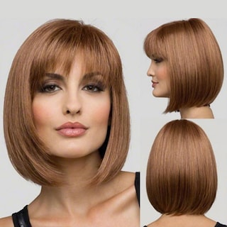 Foto 4 | Peluca De Moda Huoguo De Pelo Sintético Marrón Para Mujer - Venta Internacional.