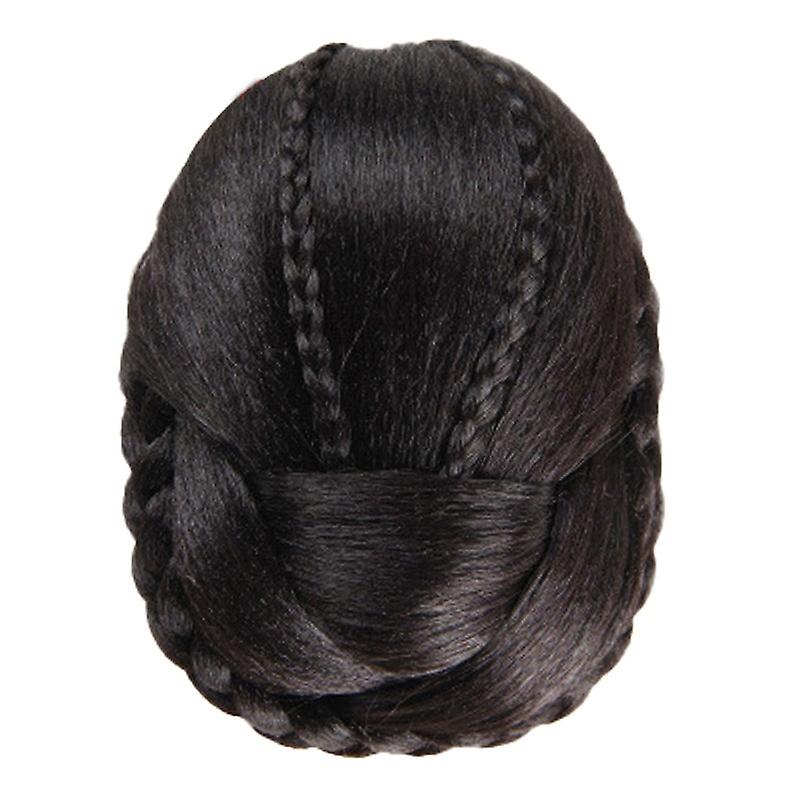 Foto 2 pulgar | Moño De Peluca Trenzado De Fibra Sintética Negra Para Niñas Adolescentes - Venta Internacional.