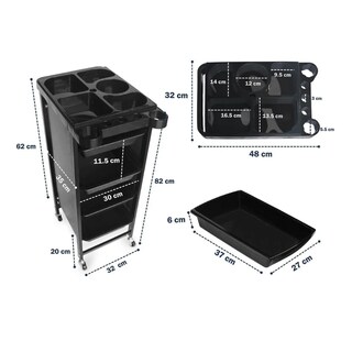 Foto 3 | Mueble Para Estética Salón De Belleza Carrito Ruedas Negro