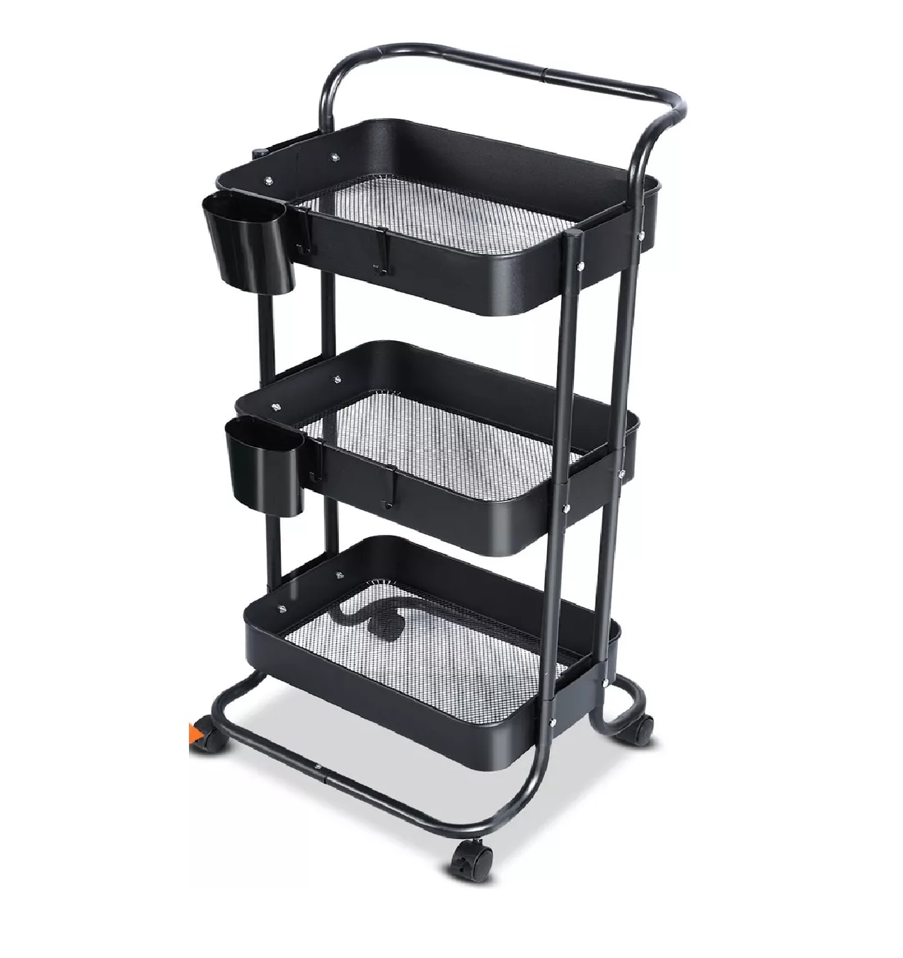 Carrito Organizador Belug Multiusos de 3 Niveles Metálico C/Ruedas color Negro $1,109