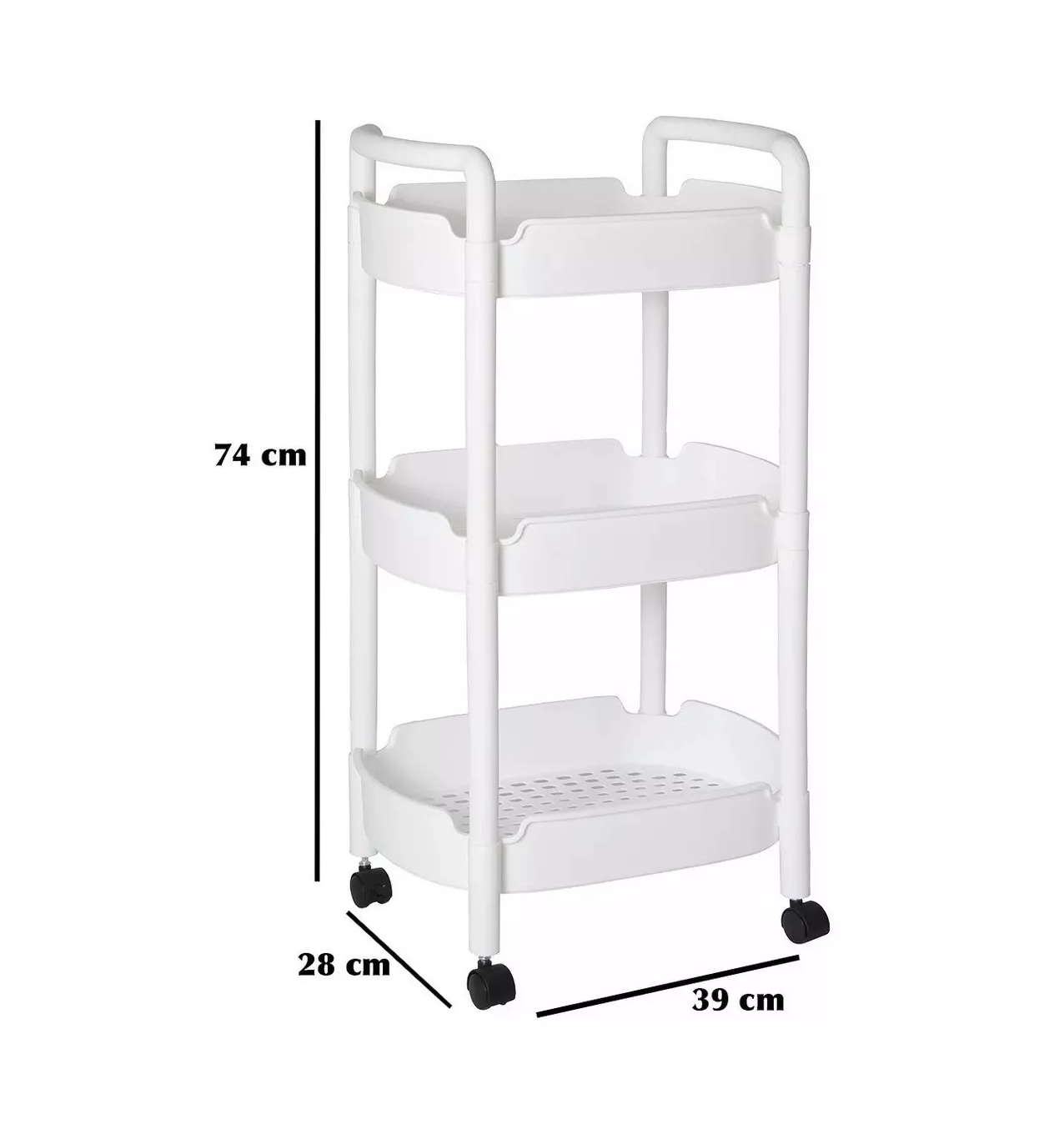 Foto 5 pulgar | Carrito Organizador 360 Multiusos 3 Niveles Plástico color Blanco