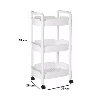 Foto 4 | Carrito Organizador 360 Multiusos 3 Niveles Plástico color Blanco