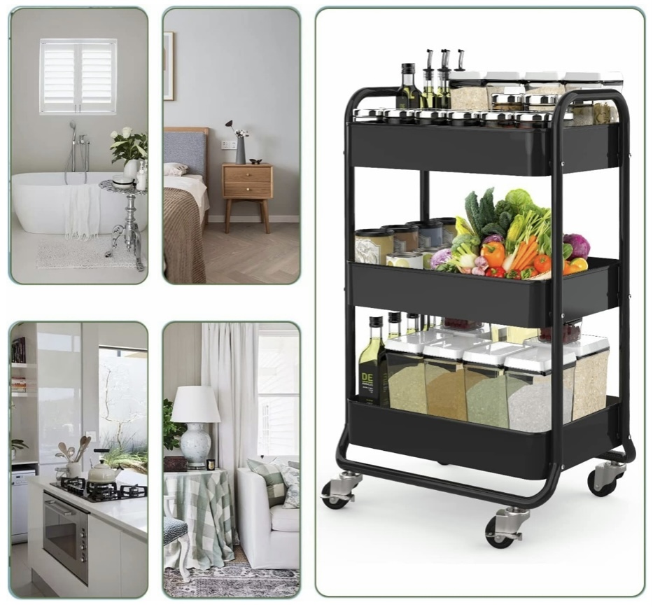 Foto 4 | Carrito Organizador Funbu 3 Niveles color Negro