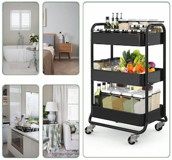 Foto 4 | Carrito Organizador Funbu 3 Niveles color Negro