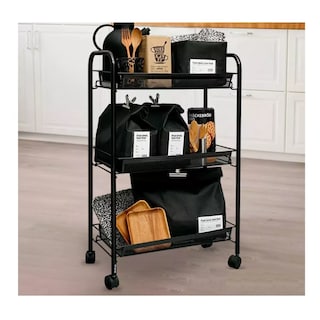 Foto 4 | Carrito Organizador Metálico SelectShop con Ruedas Multiusos 3 Niveles Negro