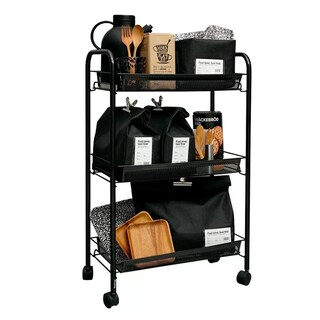 Foto 5 | Carrito Organizador Metálico SelectShop con Ruedas Multiusos 3 Niveles Negro