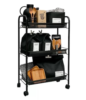 Foto 5 | Carrito Organizador SelectShop Negro Metálico con Ruedas Multiusos 3 Niveles