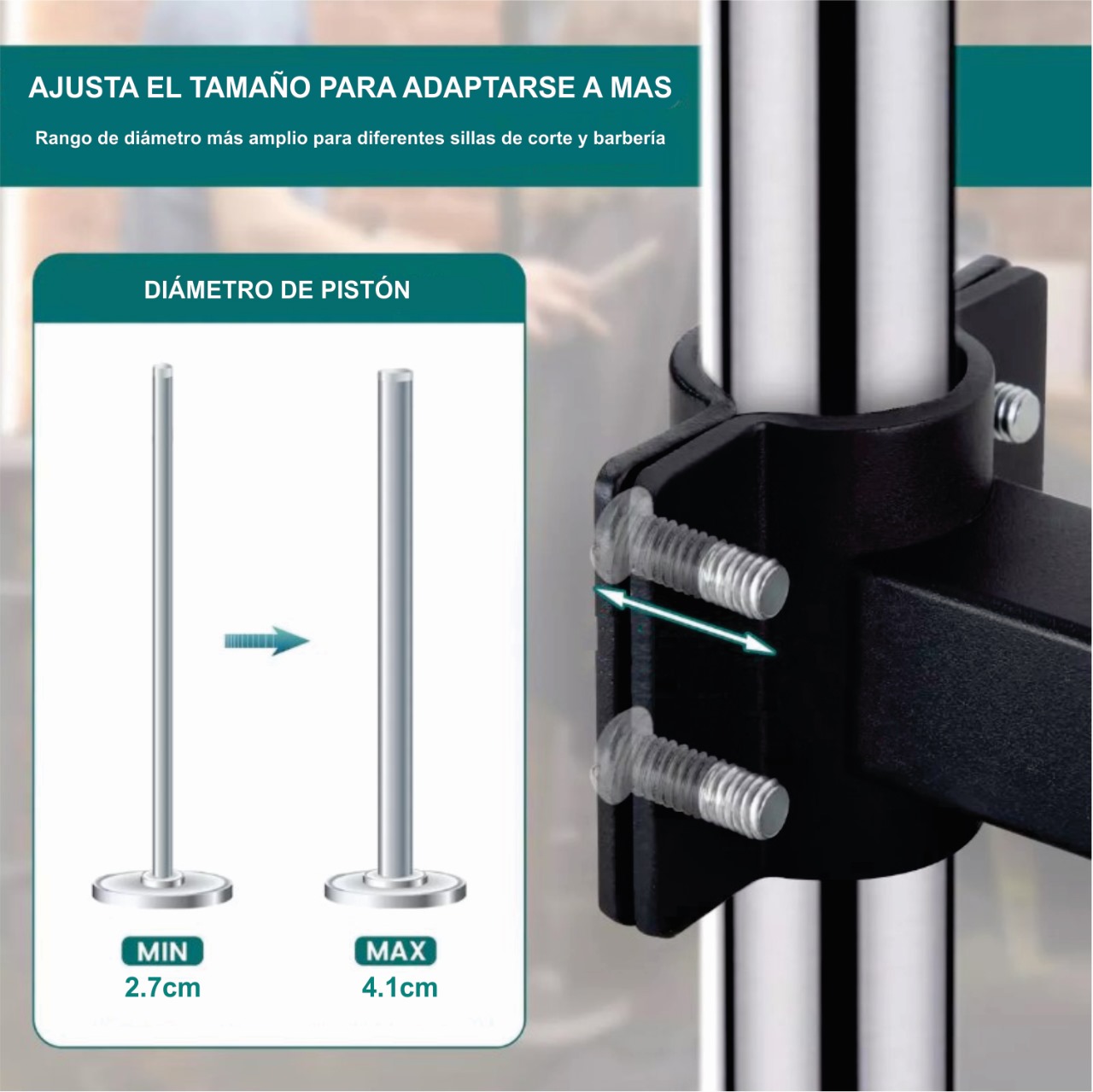 Foto 7 pulgar | Charola Metálica Giratoria Para Silla Corte Y Barbero Bm200 Letmex