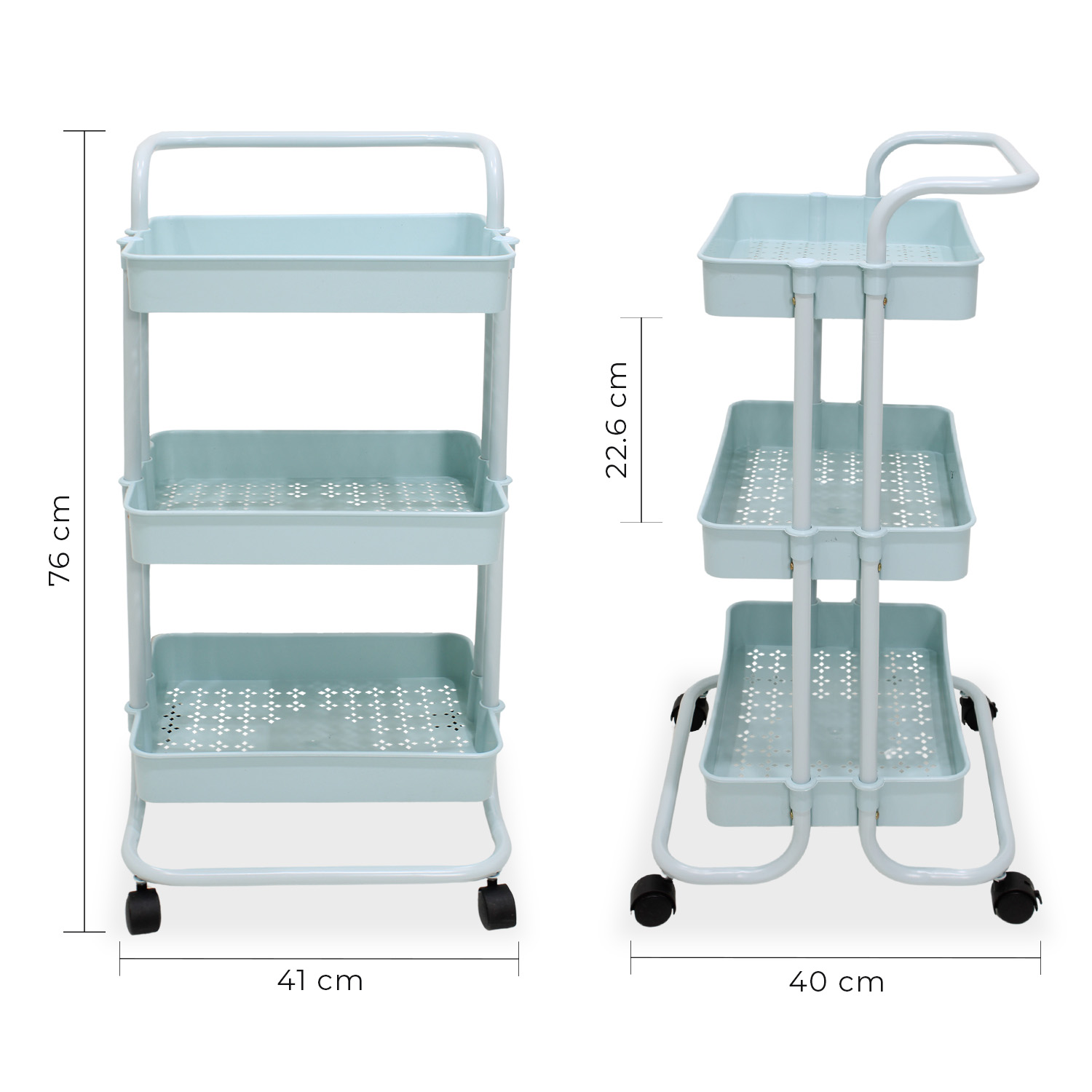 Foto 8 pulgar | Carrito Organizador Trendy Sh19 Turquesa
