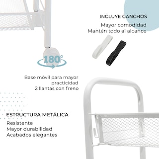 Foto 5 | Carro Auxiliar Mundo In Blanco