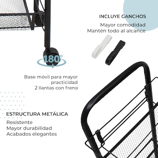 Foto 5 | Carro Auxiliar Mundo In Negro