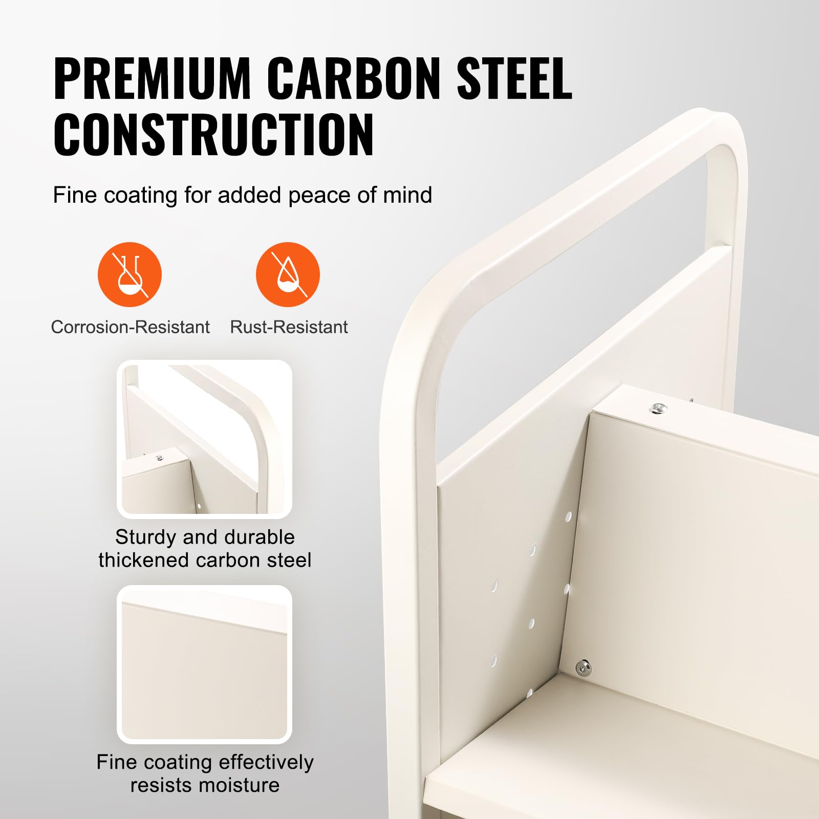 Foto 4 pulgar | Carrito De Biblioteca Blanco Enrollable Book Cart Vevor Con Capacidad Para 150 Kg - Venta Internacional.