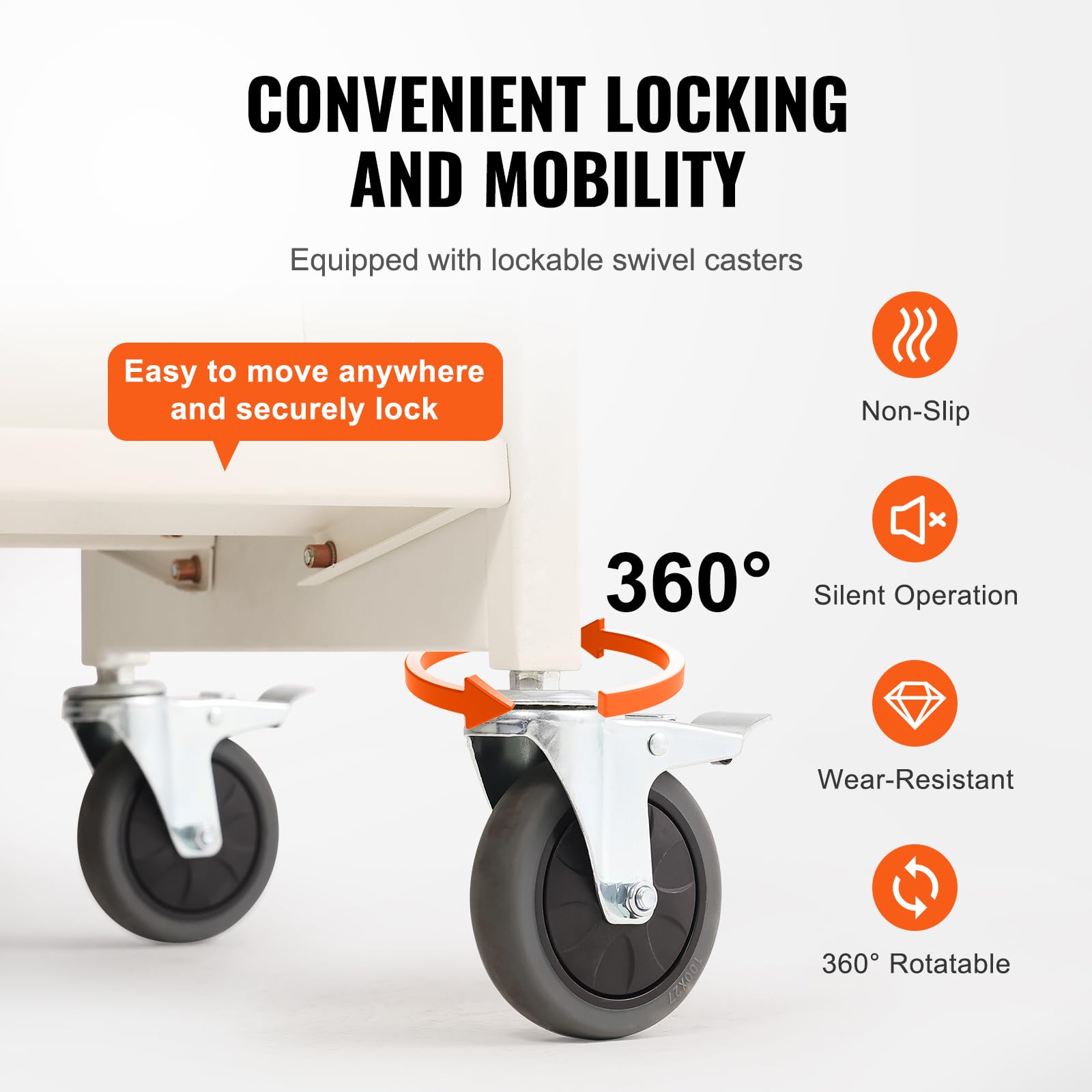 Foto 5 pulgar | Carrito De Biblioteca Blanco Enrollable Book Cart Vevor Con Capacidad Para 150 Kg - Venta Internacional.