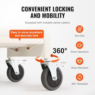 Foto 4 | Carrito De Biblioteca Blanco Enrollable Book Cart Vevor Con Capacidad Para 150 Kg - Venta Internacional.