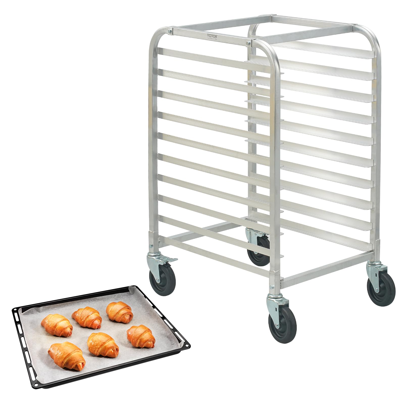 Foto 2 pulgar | Bandeja Para Panecillos Vevor De Aluminio De 10 Niveles Con Ruedas De Freno De 26 X 51 X 99 Cm - Venta Internacional.