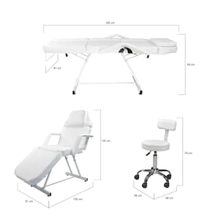 Foto 3 | Silla para Faciales + Banco Nanofort MKZ-SILLACBANCOBLA color Blanco