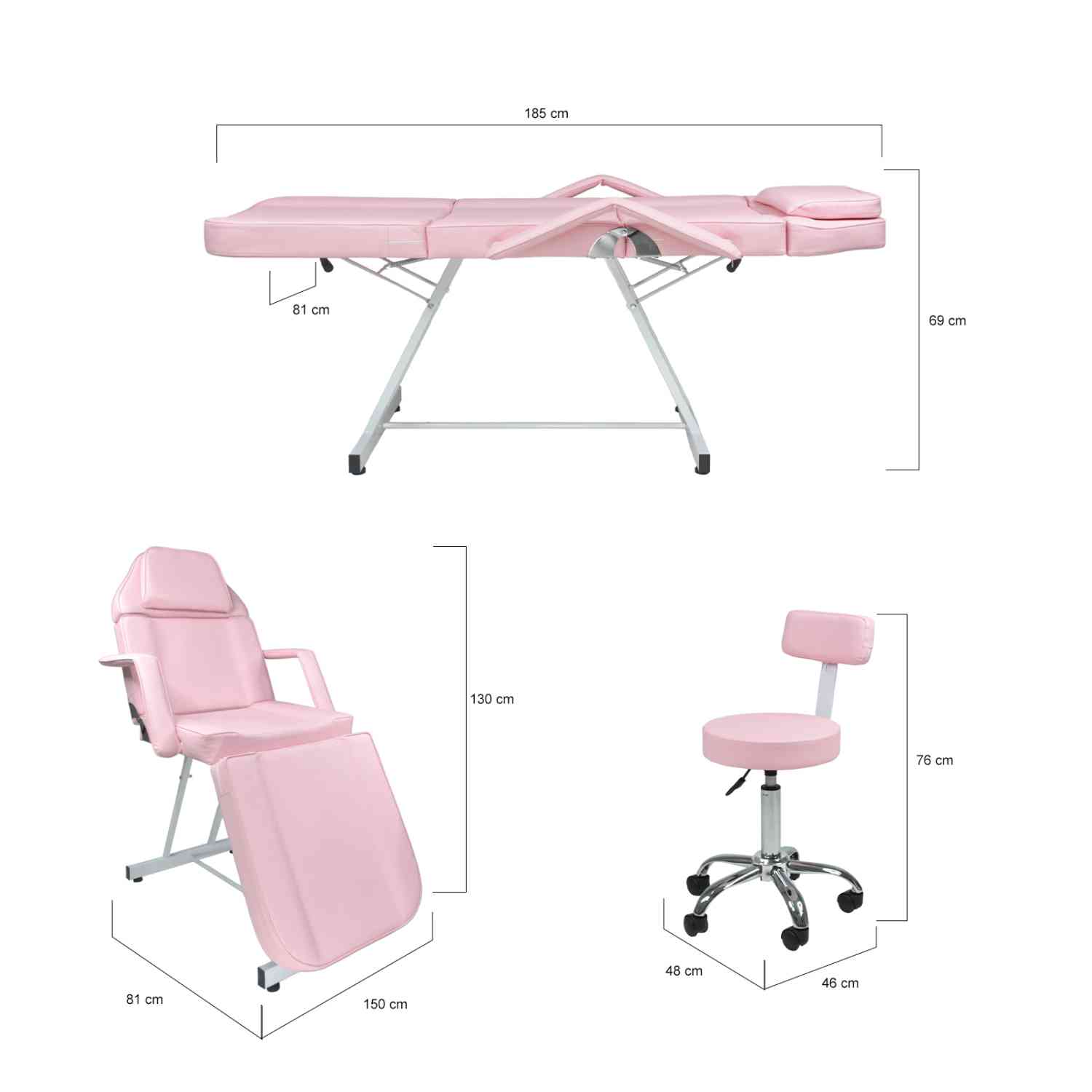 Foto 4 pulgar | Silla Facial + Banco Nanofort color Rosa